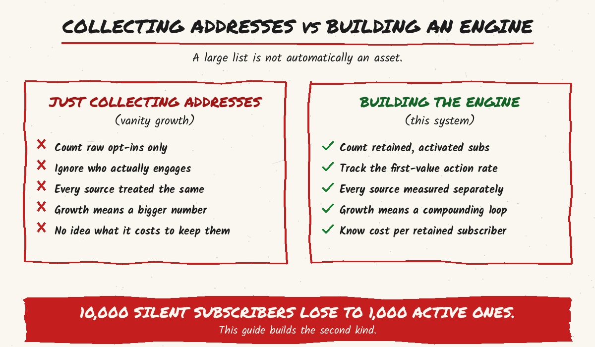 Collecting addresses vs building an engine